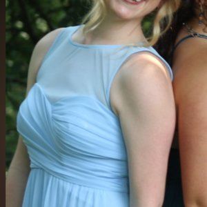 Light Blue Long Bridesmaid Dress Size 8